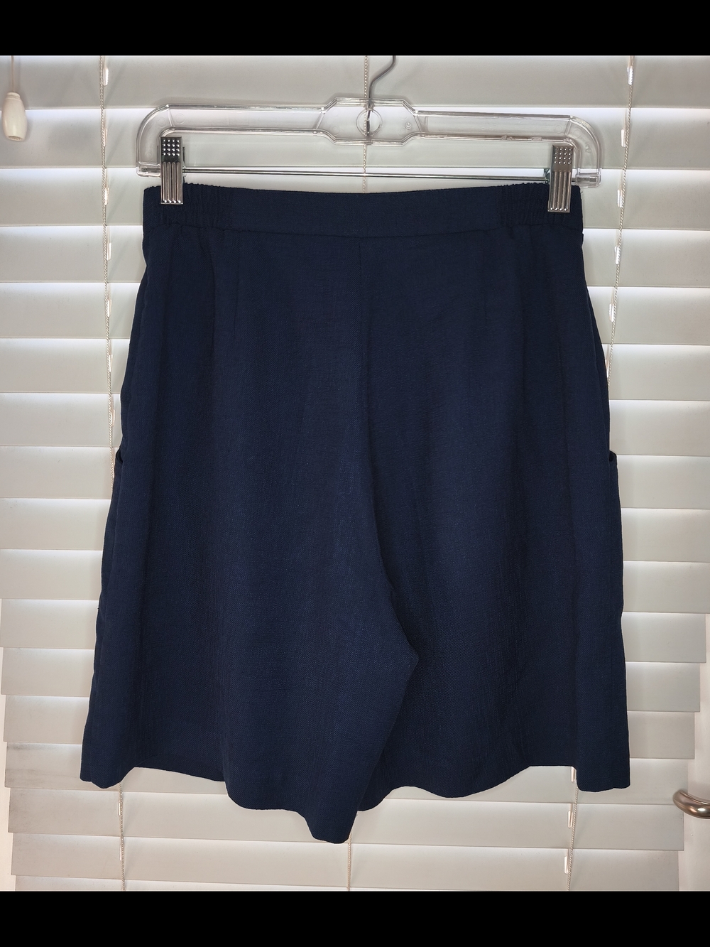 VTG Hanasport Women's Shorts Size 8 Dark Blue Denim Pockets High Waist Casual - Picture 3 of 8